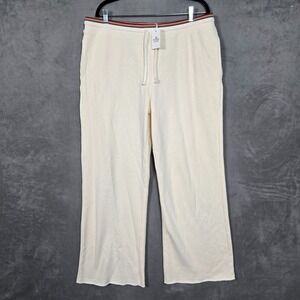 Marine Layer Anytime Wide Leg fleece‎ Sweatpants womens XL Antique white NWT